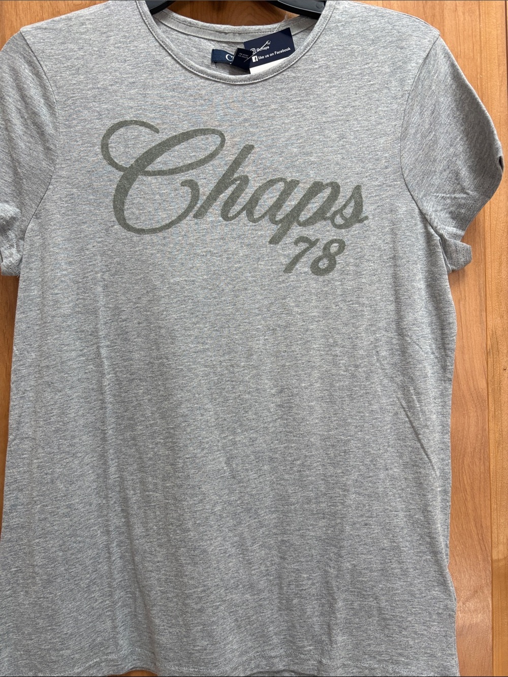 Chaps Gray Script Logo Short Sleeve Tee